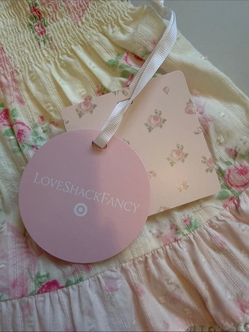 LoveShackFancy x Target Girls Floral Tiered Skirt - Pink & Cream